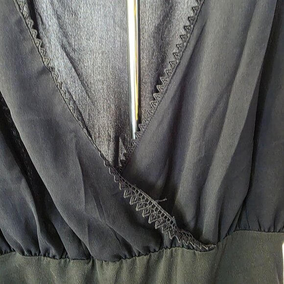 Shein Curve Black V-Neck Tassel Bodysuit Size L - Picture 8 of 8